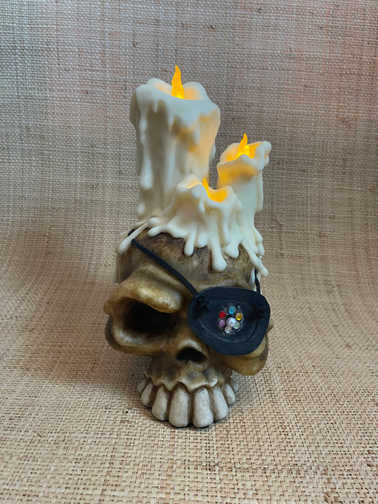 One Eyed Willy Candle Skull