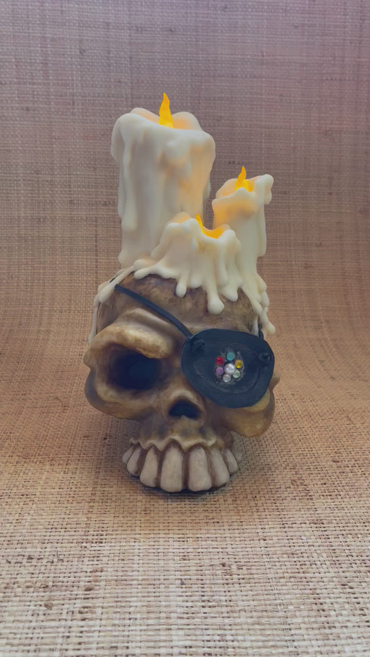 One Eyed Willy Candle Skull
